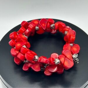 Island Vibes Coral Stone Wrap Bracelet